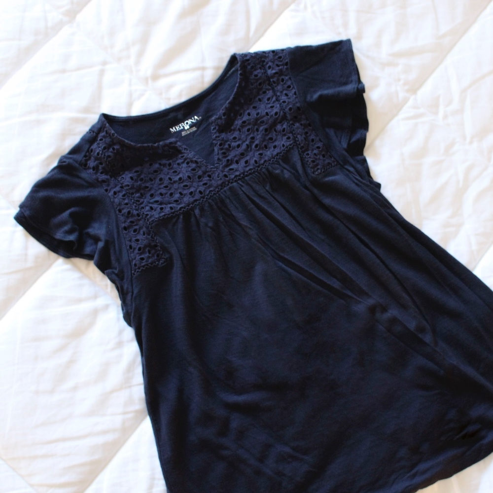 Eyelet Lace Flounce Top